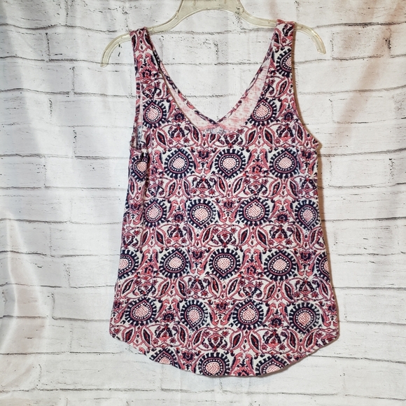 Lucky brand style # 257953T navy, pink tank top. - Picture 2 of 6